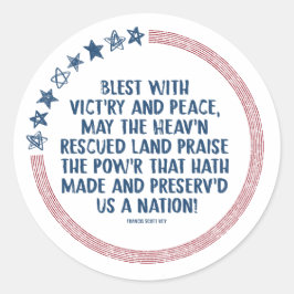 Francis Scott Key - Gott für Freiheit loben Runder Aufkleber