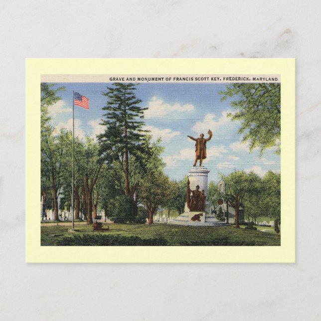 Francis Scott Key Grave, Frederick, Maryland Postkarte (Vorderseite)