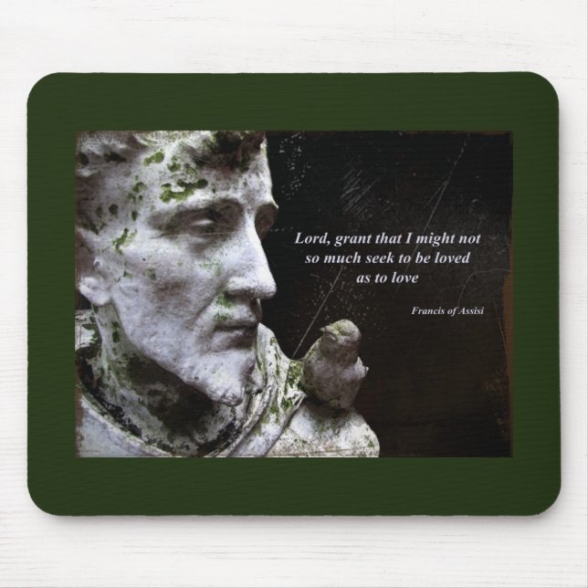 Francis with Bird Statue Mousepad (Vorne)
