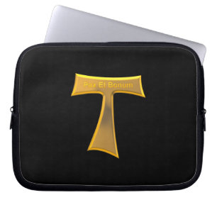 Franciscan Tau Cross Pax und Bonum Gold Metallic Laptopschutzhülle