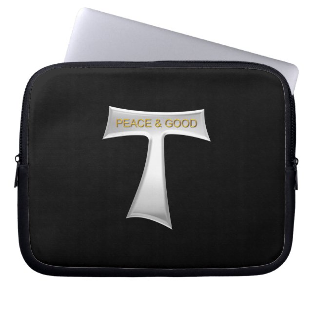 Franciscan Tau Cross Peace und Good Silver & Gold Laptopschutzhülle (Vorderseite)