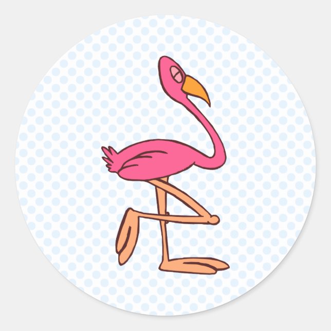 Francisco Flamingo Runder Aufkleber (Vorderseite)