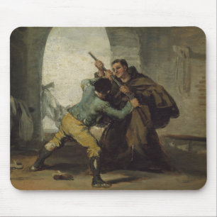 Francisco Goya - Friar Pedro Wrestthe Gun Mousepad