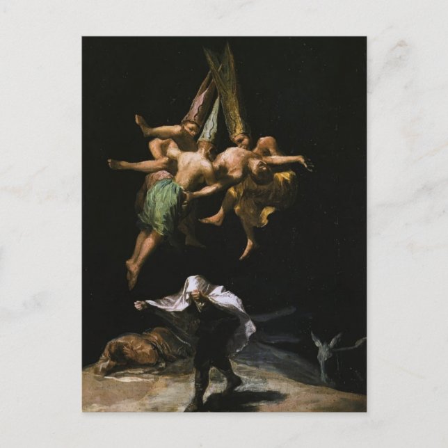 Francisco Goya - Hexen in der Luft Postkarte (Vorderseite)