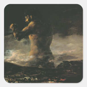 Francisco Jose de Goya y Lucientes   Der Kolossus, Quadratischer Aufkleber