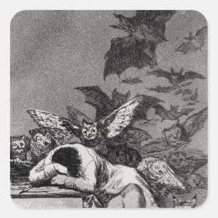 Francisco Jose de Goya y Lucientes   der Schlaf Quadratischer Aufkleber