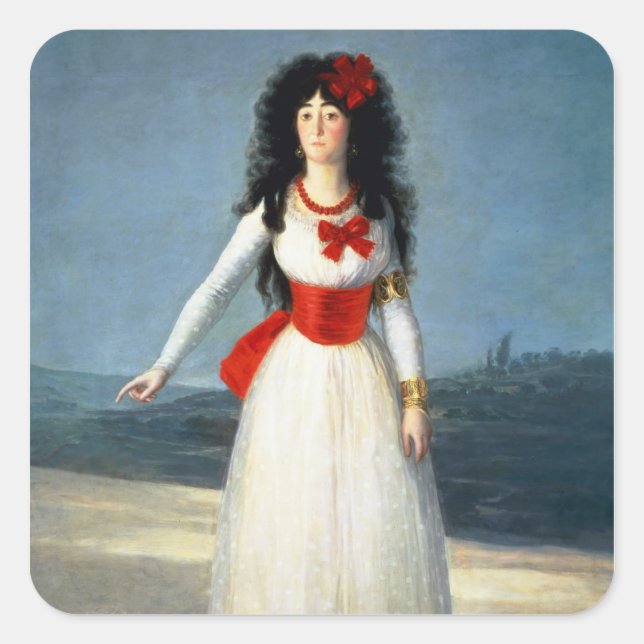 Francisco Jose de Goya y Lucientes | Die Herzogin Quadratischer Aufkleber (Vorderseite)