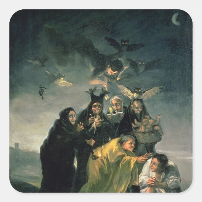 Francisco Jose de Goya y Lucientes | Hexen Quadratischer Aufkleber (Vorderseite)