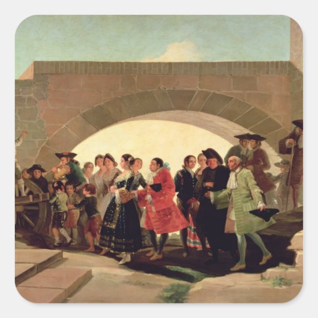 Francisco Jose de Goya y Lucientes | Hochzeit, Quadratischer Aufkleber (Vorderseite)