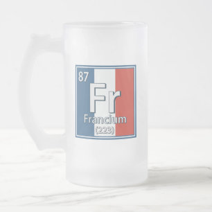 Francium - Frankreich Flaggenstaat Französisch-Wis Mattglas Bierglas