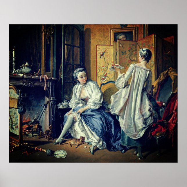 François Boucher –  La toilette – 1742 Poster (Vorne)