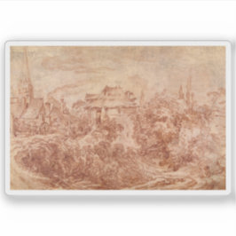 François Boucher - Landschaft mit Zahlen Aufkleber