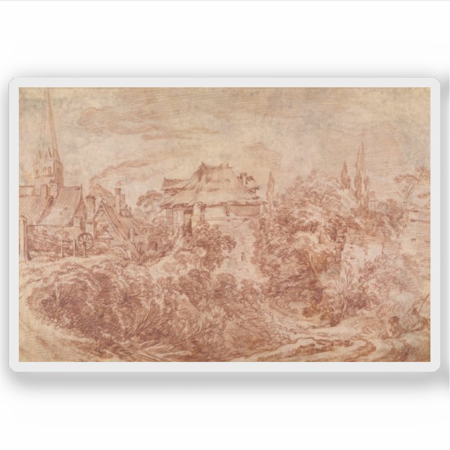 François Boucher - Landschaft mit Zahlen Aufkleber (Vorderseite)