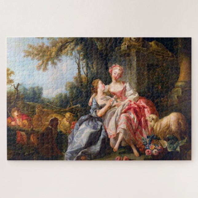 Francois Boucher The Billet Dou Rokoko Ladys art (Horizontal)