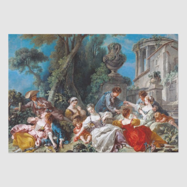Francois Boucher | Vogelfänger (1748) Seidenpapier (Vorderseite)