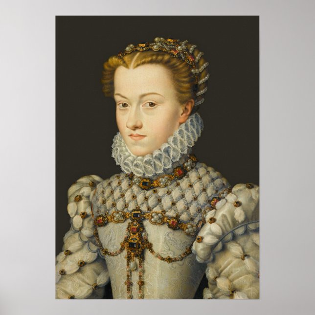 Francois Clouet - Elisabeth von Österreich Poster (Vorne)