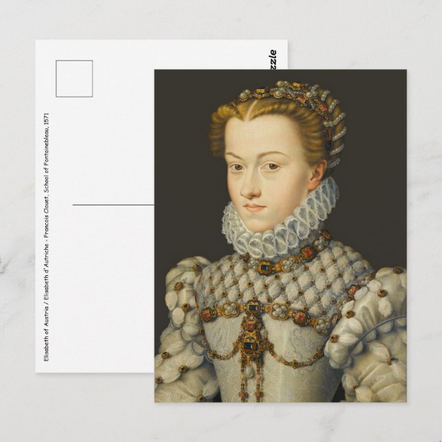 Francois Clouet - Elisabeth von Österreich Postkarte (Vorne/Hinten)