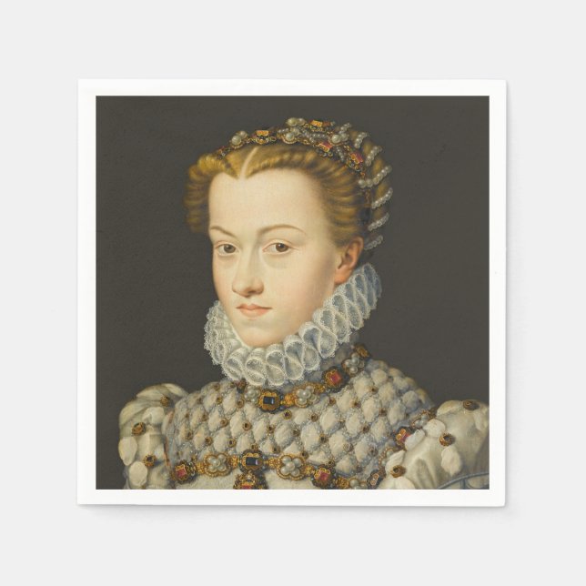 Francois Clouet - Elisabeth von Österreich Serviette (Vorderseite)