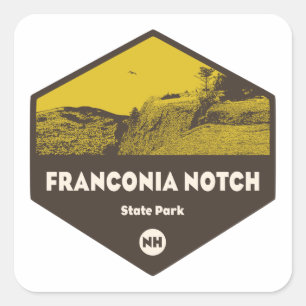 Franconia Notch Staat Park New Hampshire Quadratischer Aufkleber