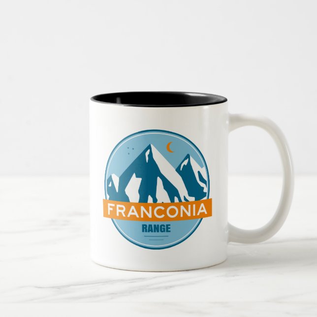 Franconia Range New Hampshire Stars Moon Zweifarbige Tasse (Rechts)
