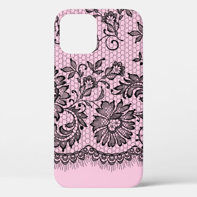 Frange De Dentelle Noire Sur coque iphone Coque Ro (Verso)