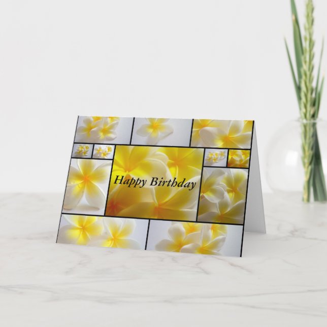 Frangipani Birthday Karte (Vorderseite)