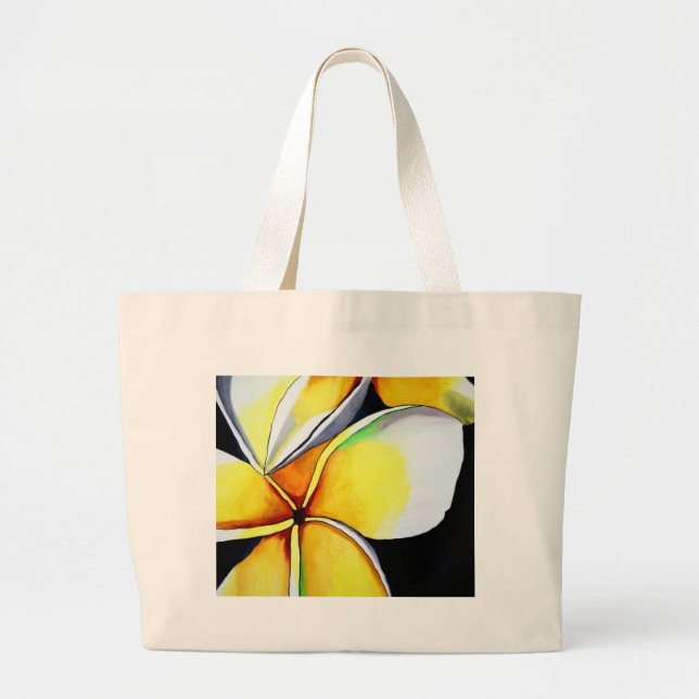 Frangipani Blume Art Jumbo Stoffbeutel (Vorne)