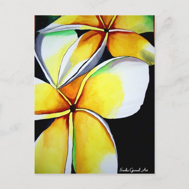 Frangipani Blume Art Postkarte (Vorderseite)