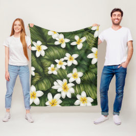 Frangipani-Blume Fleecedecke