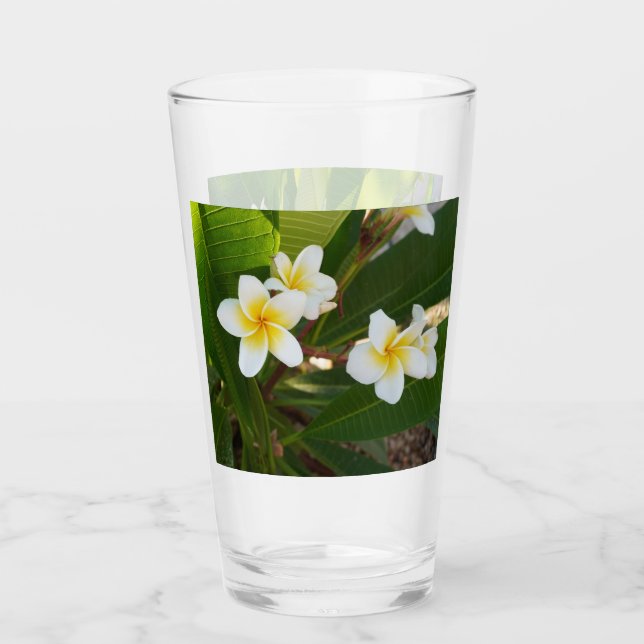 Frangipani-Blume Glas (Vorderseite)