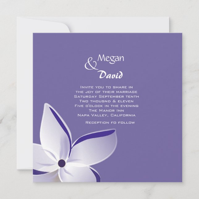 Frangipani Blume Hochzeit Einladung (Vorderseite)