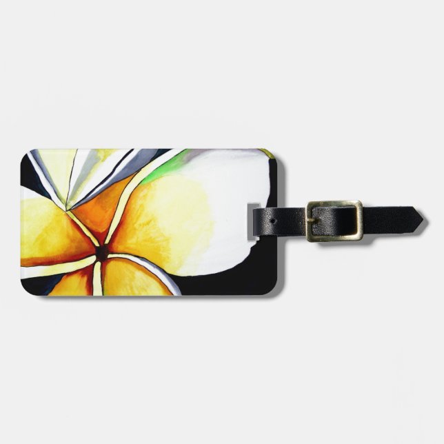 Frangipani-Blumenkunst Gepäckanhänger (Vorderseite horizontal)