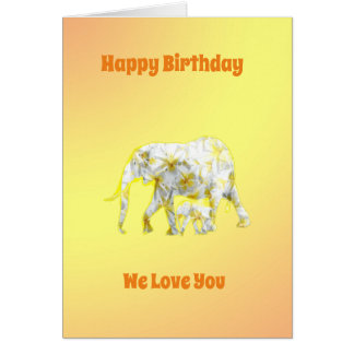 Frangipani Elephants, carte d'anniversaire