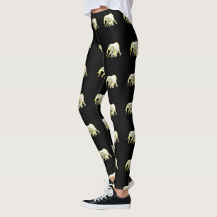 Frangipani Elephants, Ladys Leggings