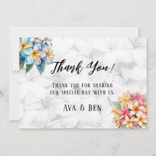 Frangipani Floral Hawaii Mariage Carte de remercie