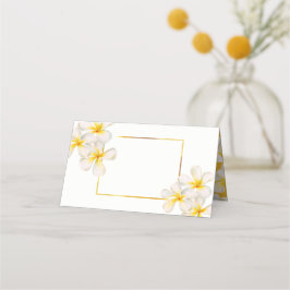 Frangipani-Hochzeit in Weißgold Platzkarte