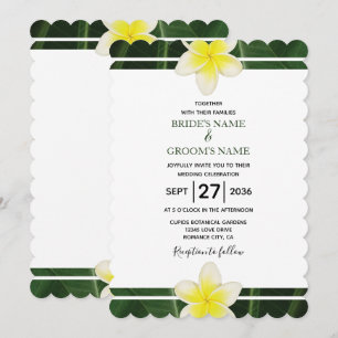 Frangipani jaune Plumeria Invitations de mariage