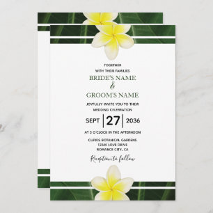 Frangipani jaune Plumeria Invitations de mariage