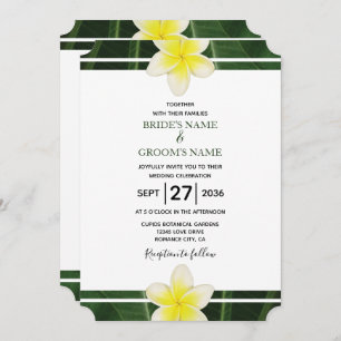 Frangipani jaune Plumeria Invitations de mariage