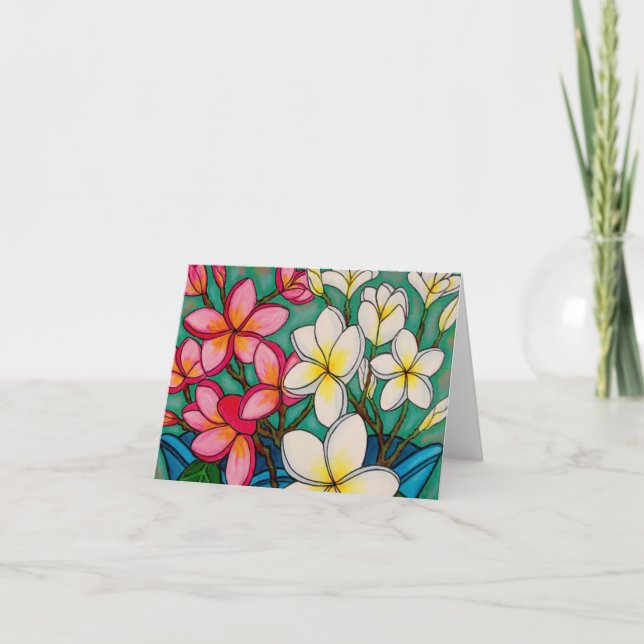 Frangipani Note Card Karte (Vorderseite)