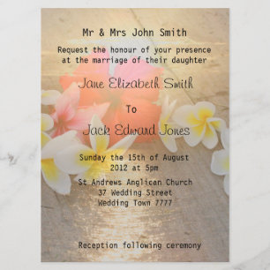 Frangipani Plage Tropical Invitations de Mariage