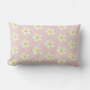 Frangipani Plumeria Blume auf Light Pink Lendenkissen