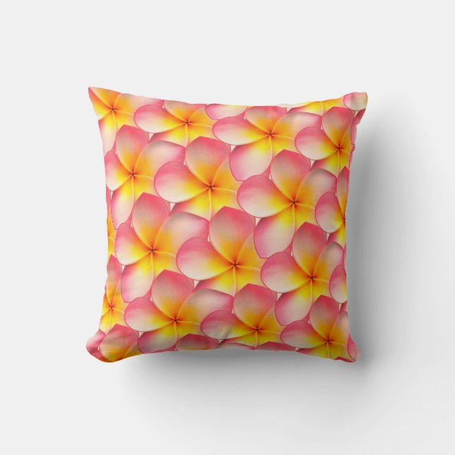 Frangipani Plumeria Blume Kissen (Vorderseite)