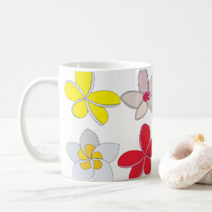Frangipani Plumeria Farbige Blume Floral Kaffeetasse