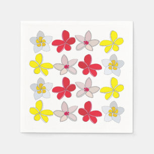 Frangipani Plumeria Farbige Blume Florale Party Serviette