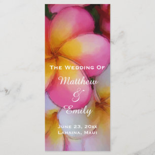 Frangipani Plumeria Fleurs Programme de mariage
