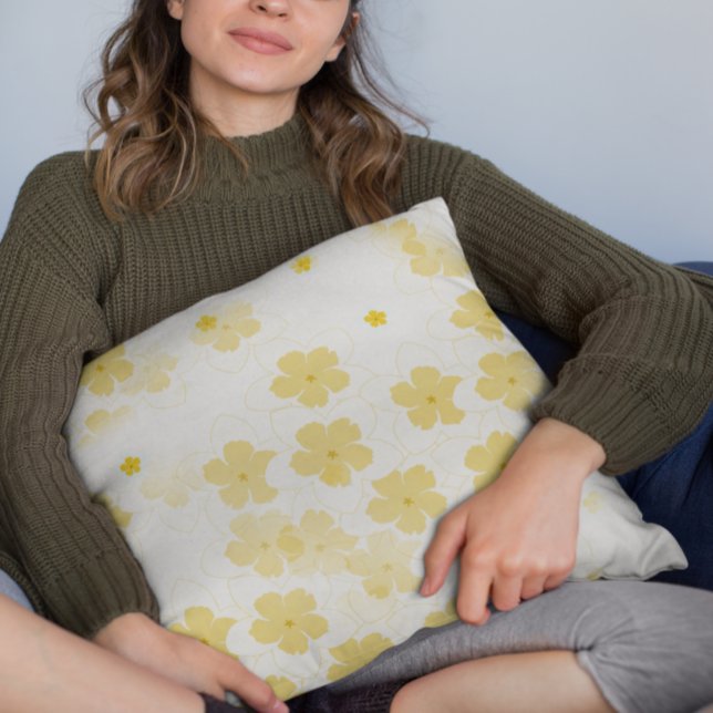 Frangipani Plumeria Tropical Flower Throw Pillow Kissen (Von Creator hochgeladen)