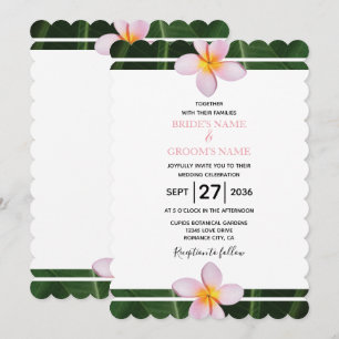Frangipani rose Plumeria Invitations de mariage
