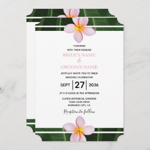 Frangipani rose Plumeria Invitations de mariage