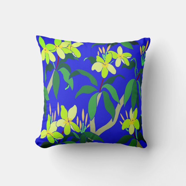 Frangipani Throw Pillow Kissen (Vorderseite)